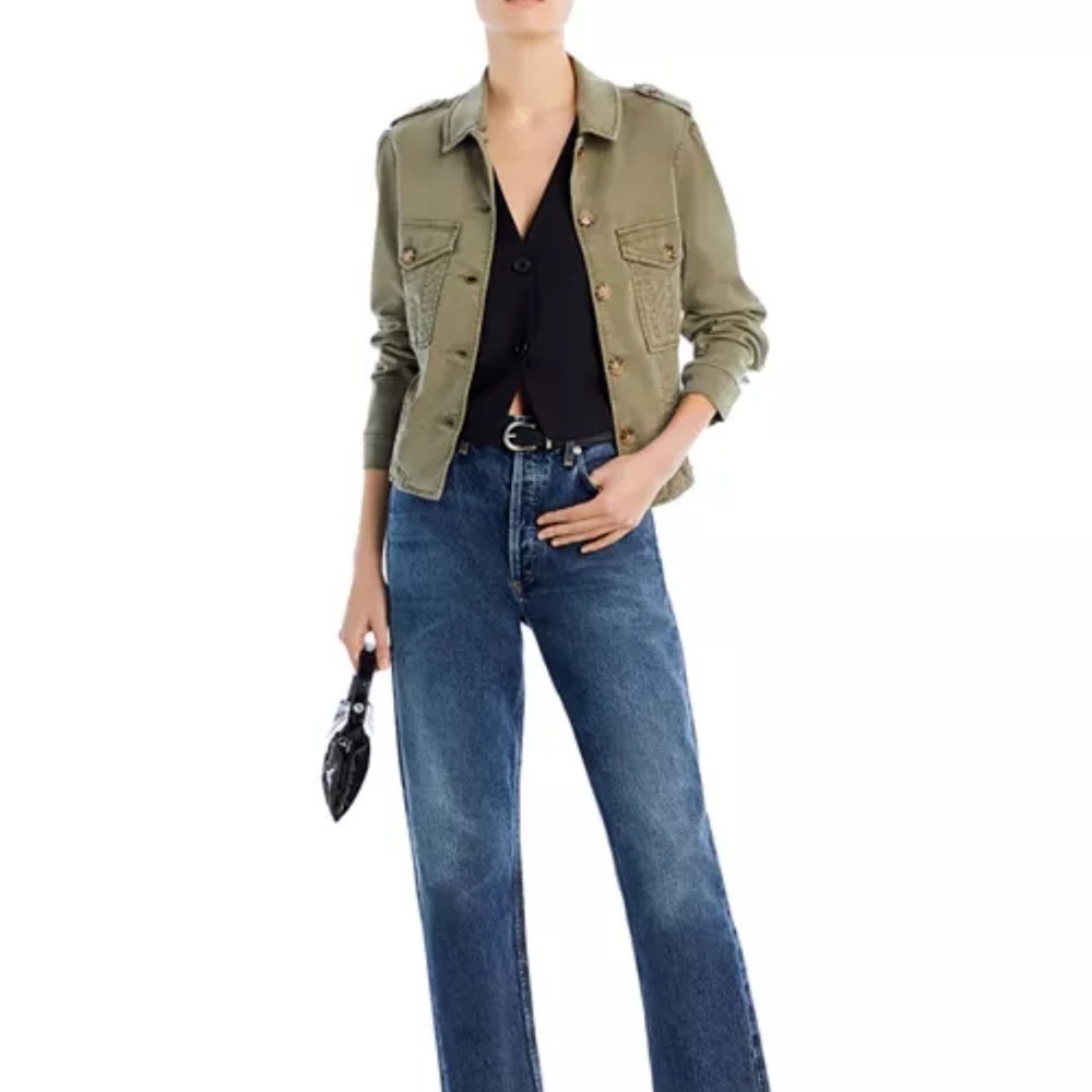 Paige Pacey Collared Jacket in vintage ivy green S - Picture 2 of 9